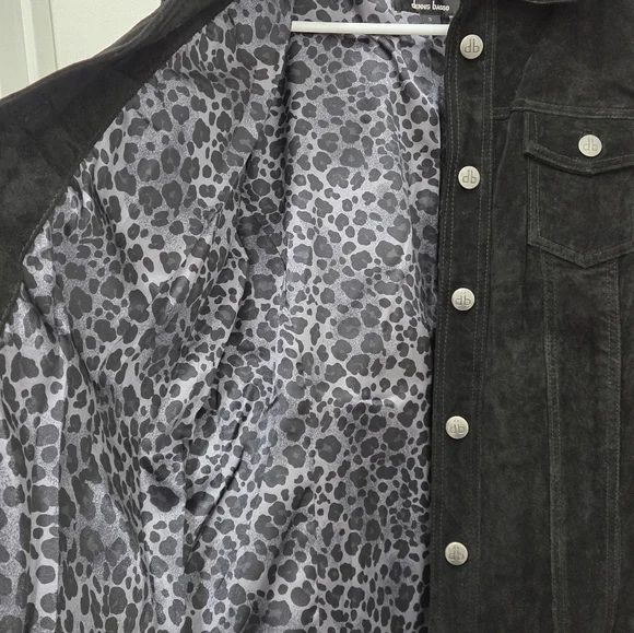 Dennis Basso Suede Leather Button Front Black Jacket Women’s Sz Small Washable - Picture 5 of 16